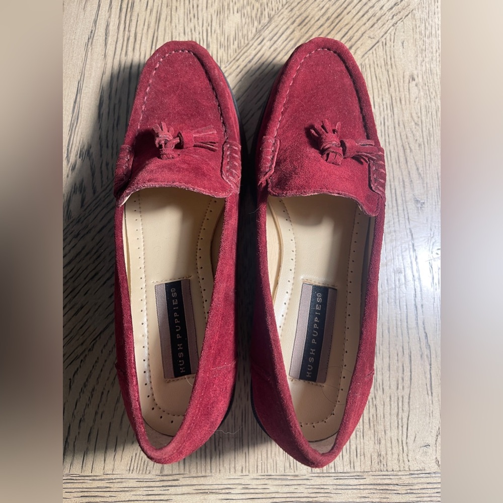 CLEARANCE - ANY 2 PAIRS OF SHOES $35 Hush puppy Garnet Suede Loafers Size 7